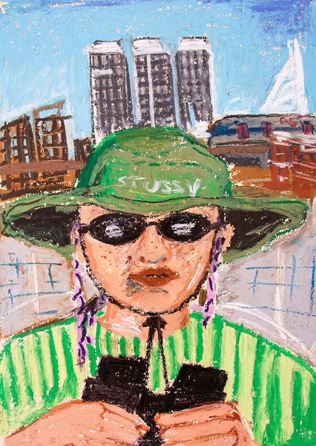 Zelfportret, Afrikaanderplein Rotterdam, 2020, Pris Roos PrisRoos_15april2020_Afrikaanderplein_zelfportret-van-een-stadstekenaar_LR.jpg
