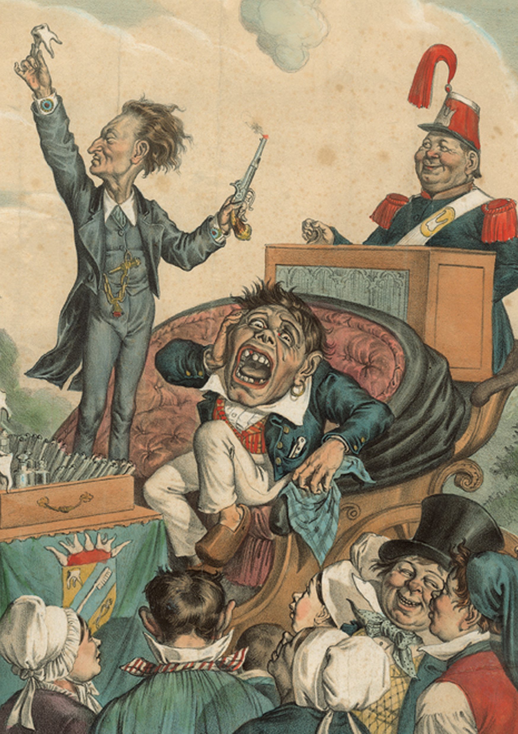 Gabriël Gostiaux Monsieur Sans-Douleur, Dentiste et Pédicure, 1868 lithograph beeld voor website tandendag.jpg