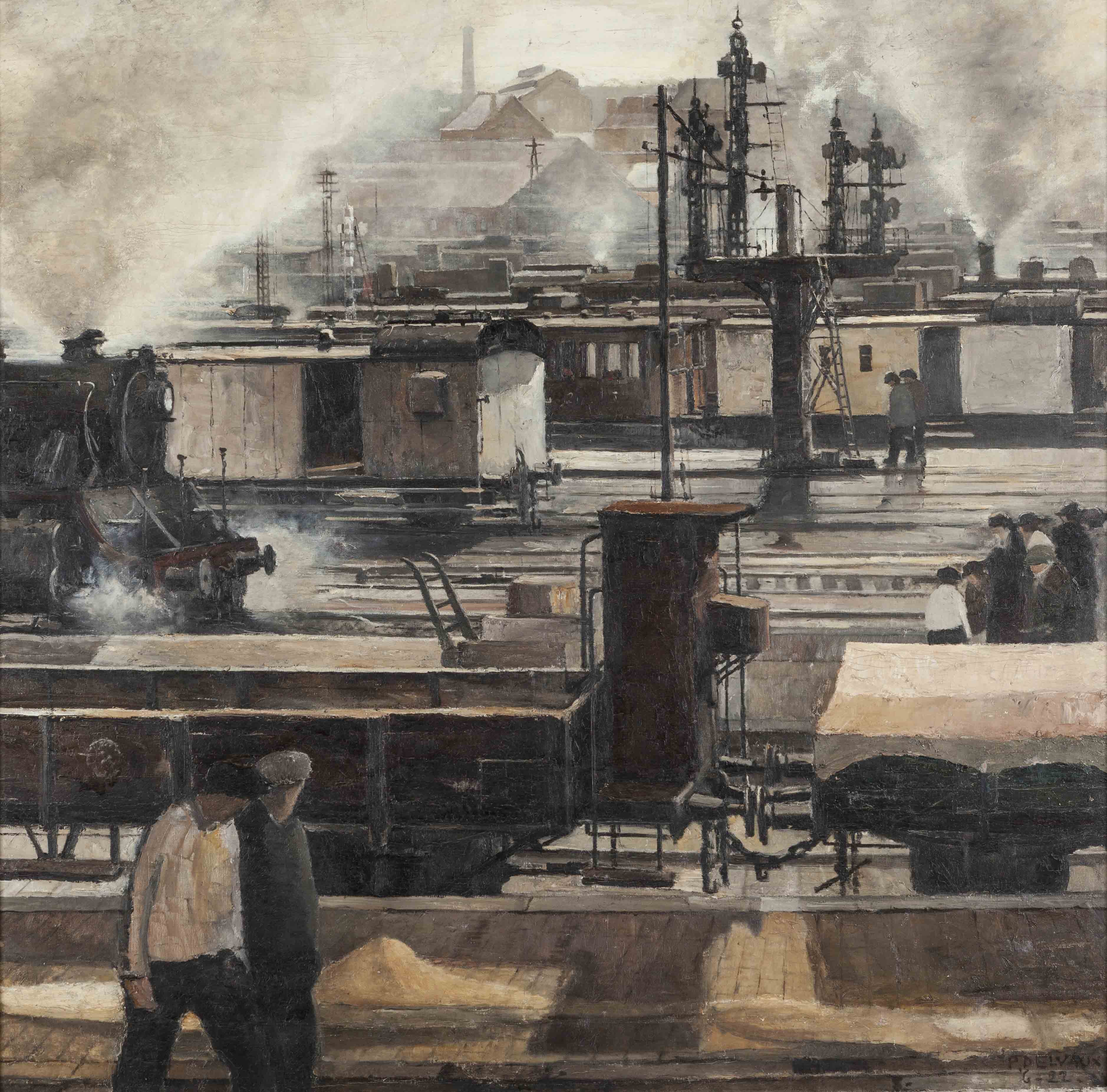2. PaulDelvaux, De spoorwegarbeiders (1922)_olieverfopdoek.jpg
