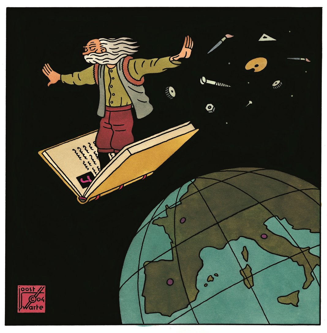 Renaissance Man, illustratie voor The New Yorker, 17 januari 2007, copyright ©Joost Swarte 8. Renaissance man_Joost Swarte_2007.jpg