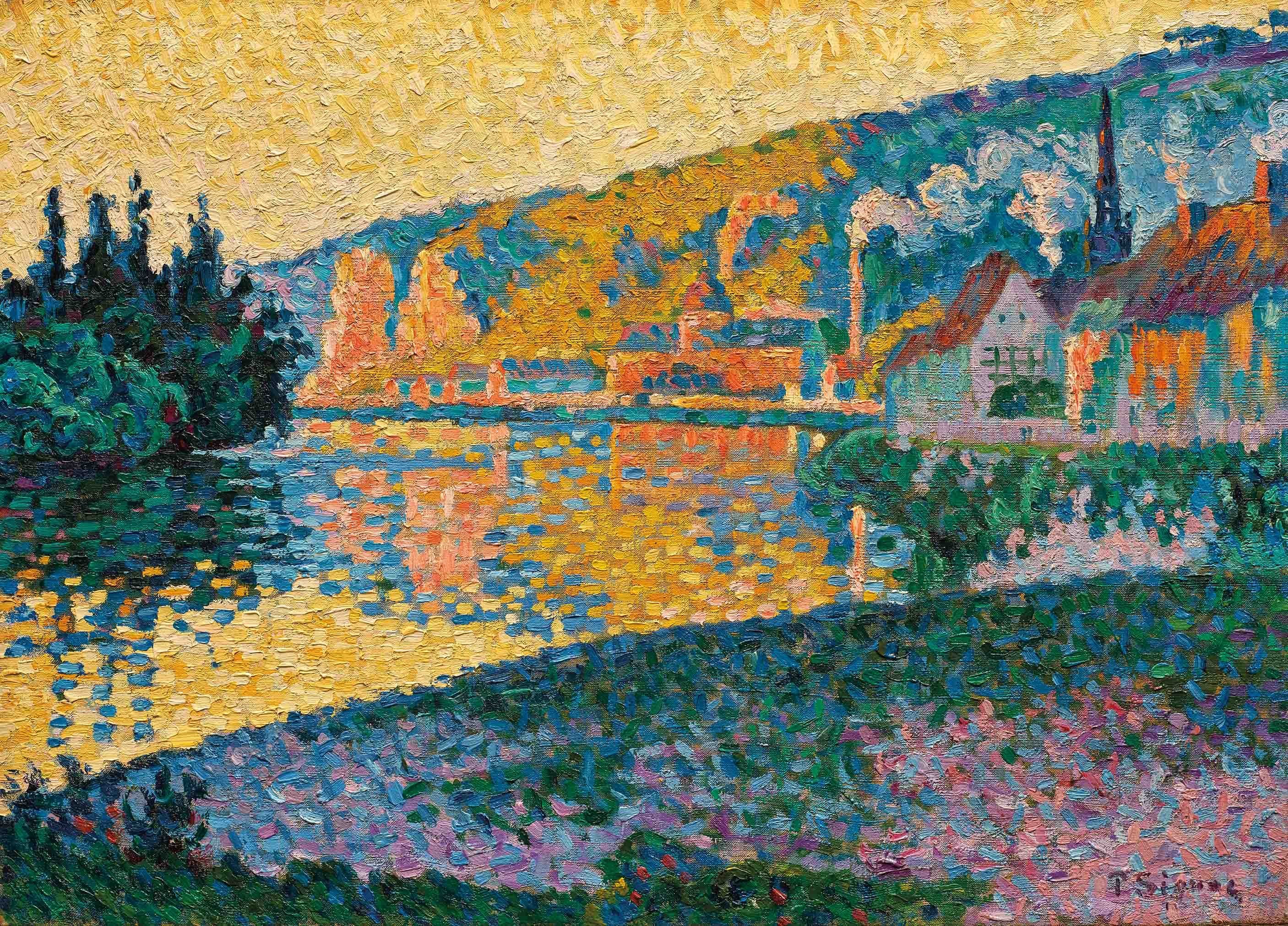 Paul Signac, Les Andelys. Soleil couchant, 1886, private collection 10_signac_les_andelys_soleil_couchant_1886_lr.jpg__2813.0x2022.0_q85_crop_subsampling-2_upscale.jpg