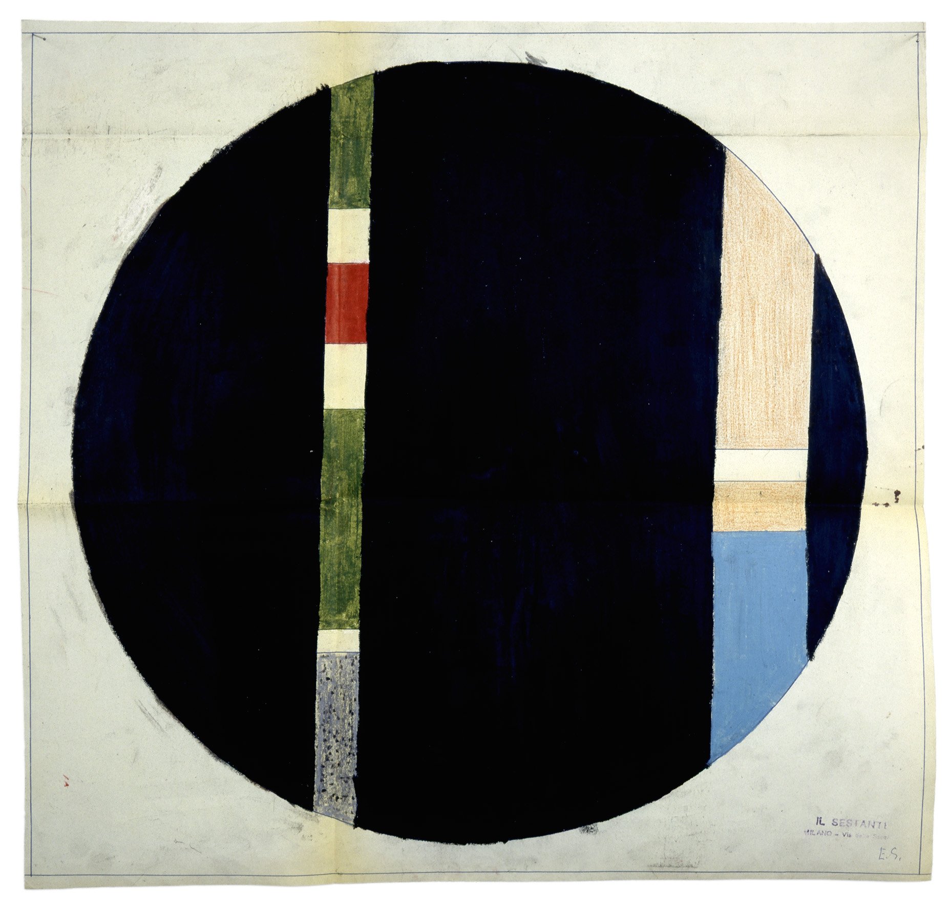 Pastel op blauwdruk, 1958 6. Ettore Sottsass, Pastel op blauwdruk, 1958, courtesy Museo Casa Mollino.jpg
