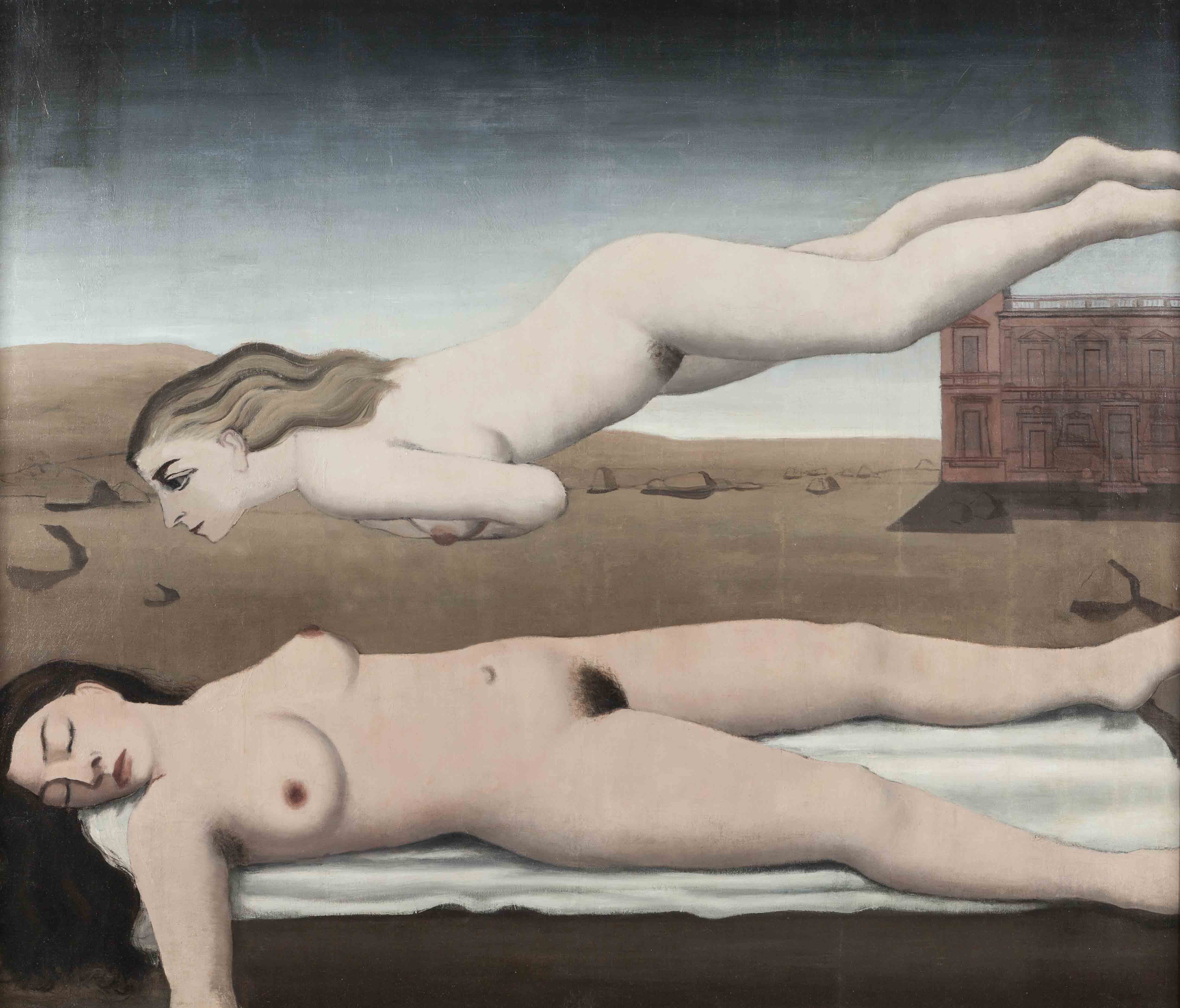 Paul Delvaux, The Dream (1935), oil on canvas © Fondation Paul Delvaux, Sint-Idesbald/Belgium, c/o Pictoright Amsterdam 2017 Paul Delvaux, De droom (1935)