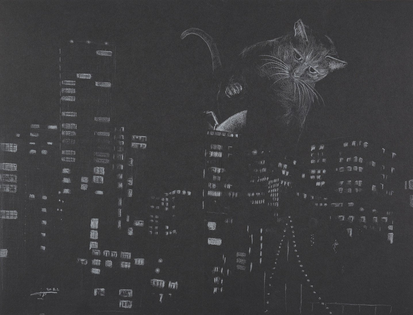 Nocturne with Cat. Pencil. Peyman Fazeli, 2026 02_Peyman Fazeli_2026_LR.jpg