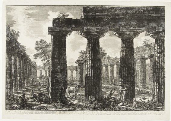 2. Giovanni Battista Piranesi, Gezicht op de Eerste Tempel van Hera te Paestum, Museum Boijmans van Beuningen, Rotterdam.jpg