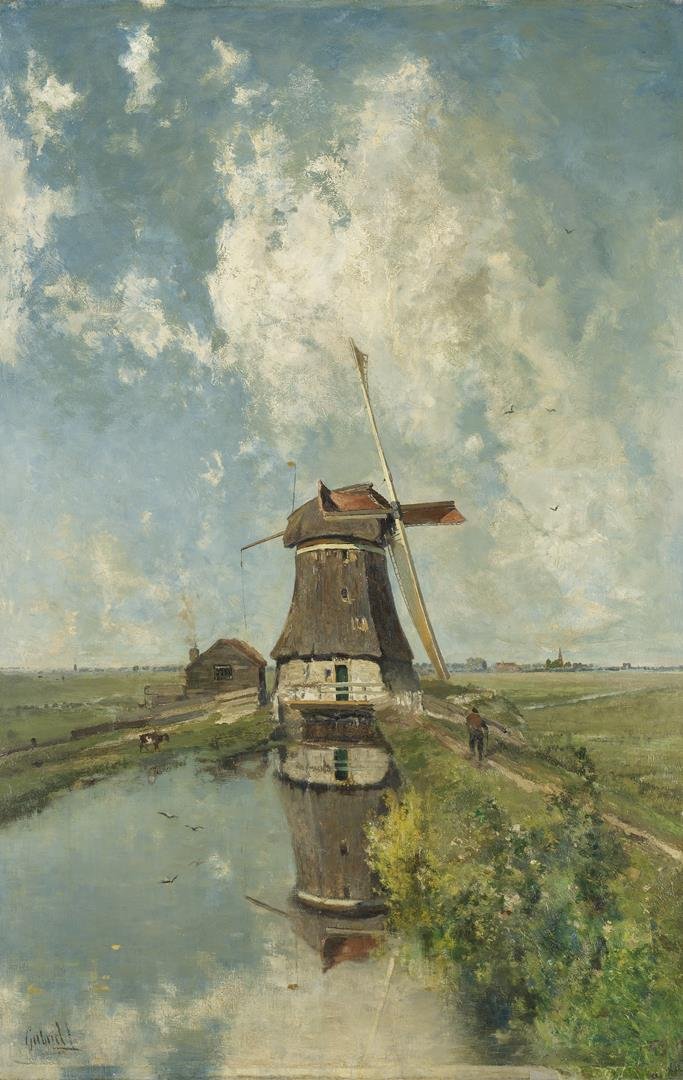 1. Paul Joseph Constant Gabriel, Molen aan een polderkanaal - LR.jpg