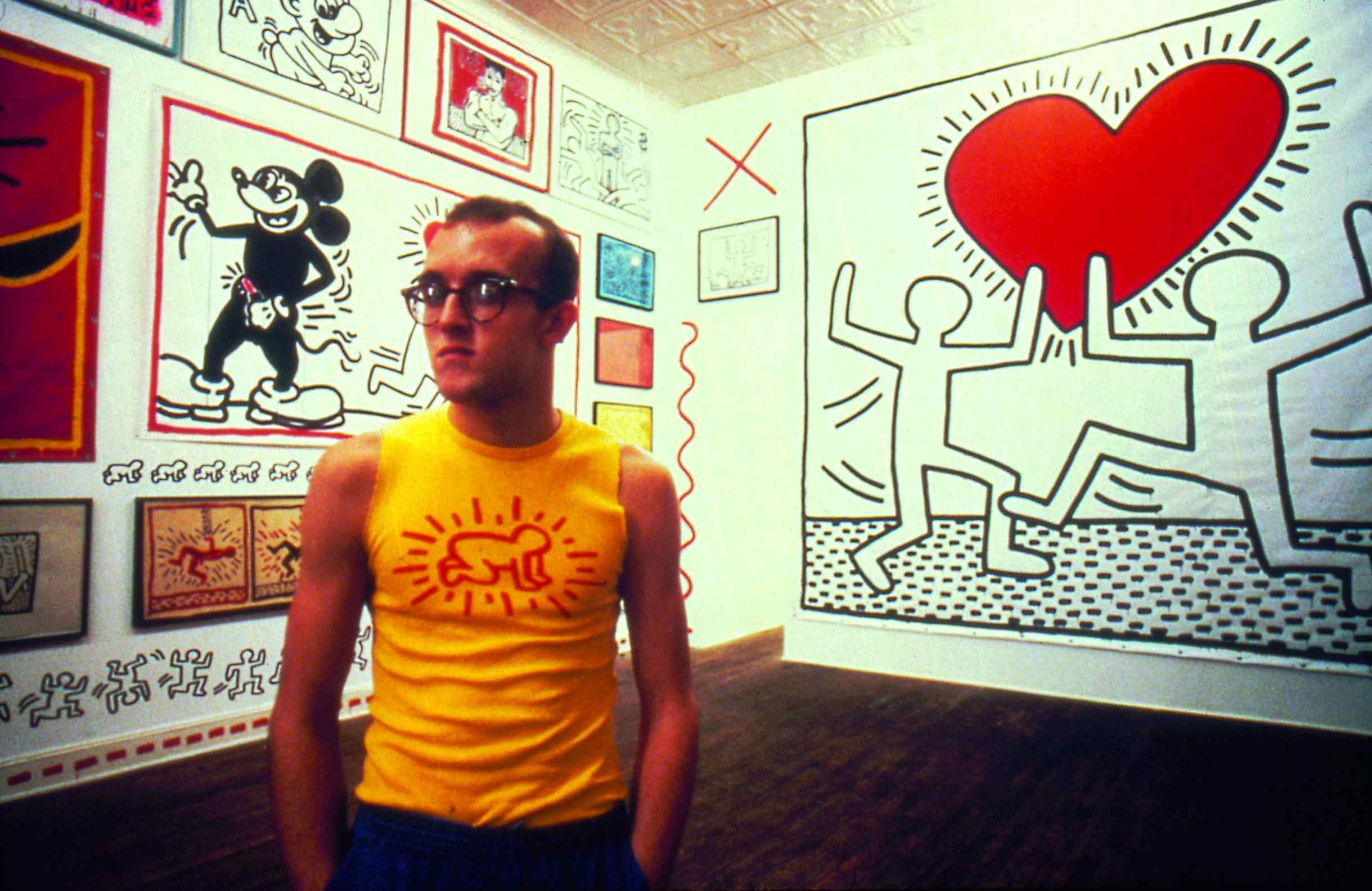 Keith Haring at the Tony Shafrazi Gallery, New York, 1982. Photo: Allen Tannenbaum Keith at First TSG Show 300dpi.jpg
