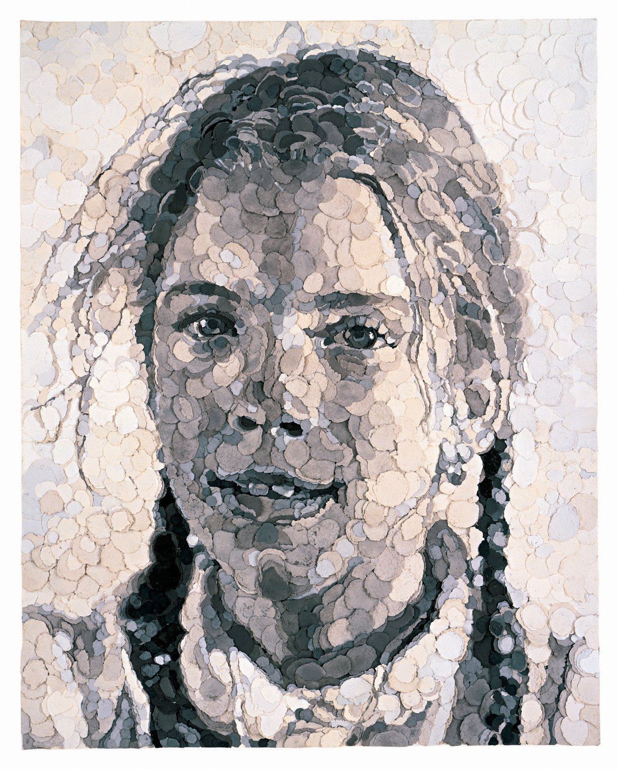 Georgia / Pulp-paper collage on canvas, 1982 09 Chuck Close, Georgia, Pulp-paper collage on canvas, 1982.jpg