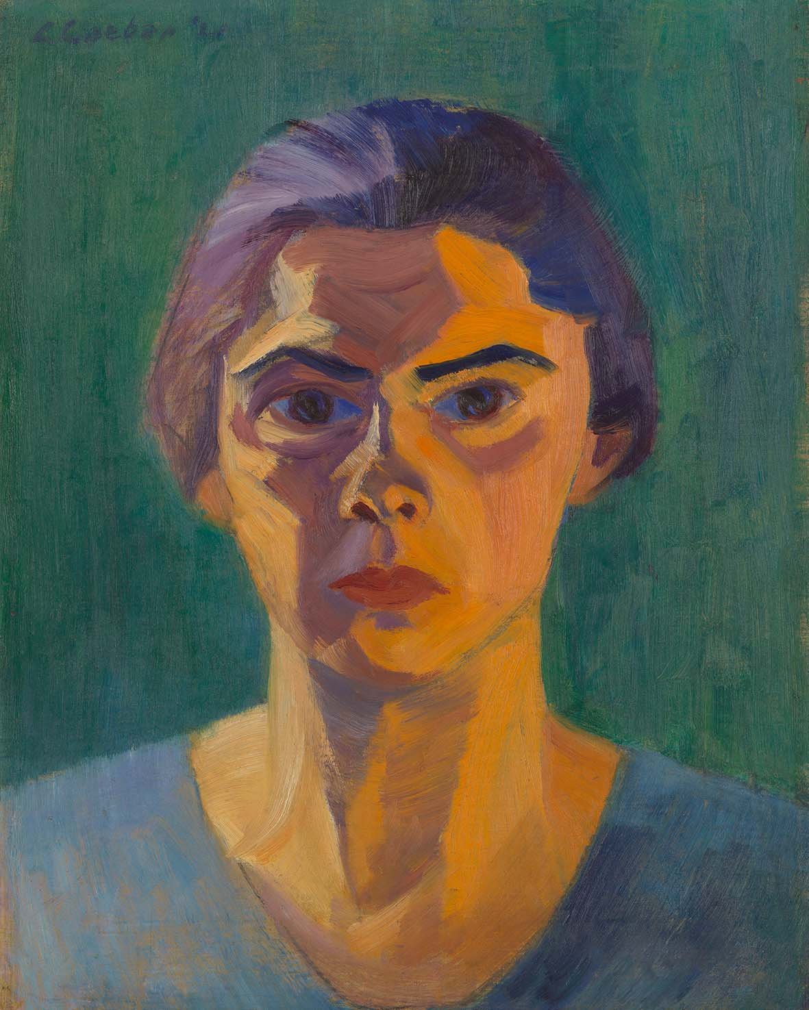 Self-portrait, 1921 oil paint on canvas, Collection Cultural Heritage Agency of the Netherlands Lou Loeber, Zelfportret, 1921, olieverf op doek, Collectie Rijksdienst voor het Cultureel Erfgoed